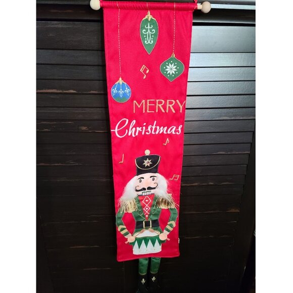 Christmas Door Decoration Nutcracker Decor Indoor Holiday Xmas Porch Sign Banner - Picture 2 of 10